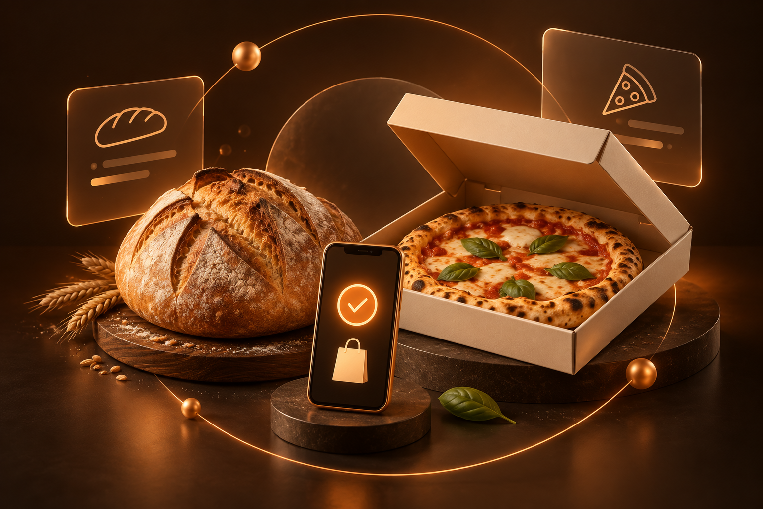 Boulangerie, pizzeria et commande mobile